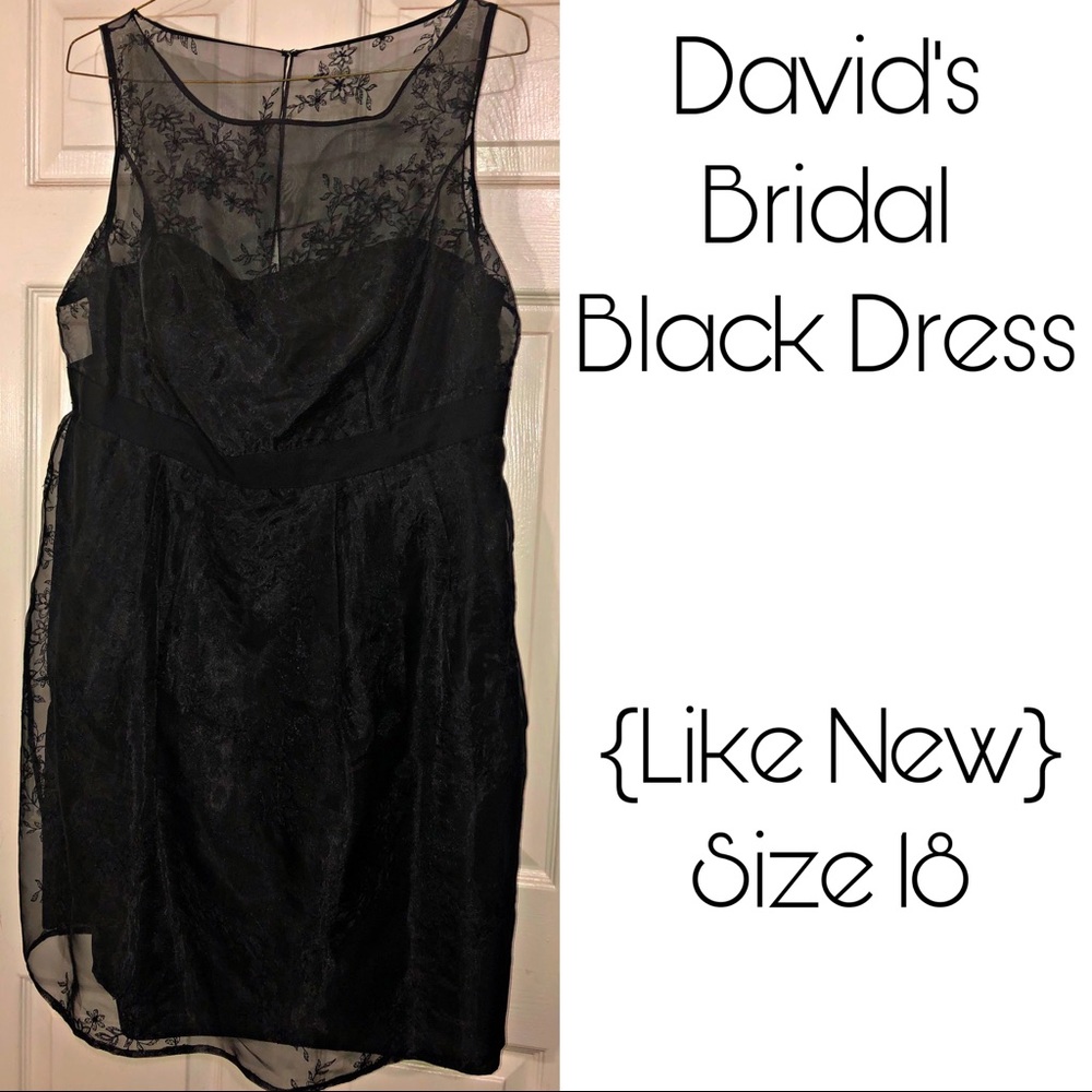 David Bridal Black lace dress Size 18